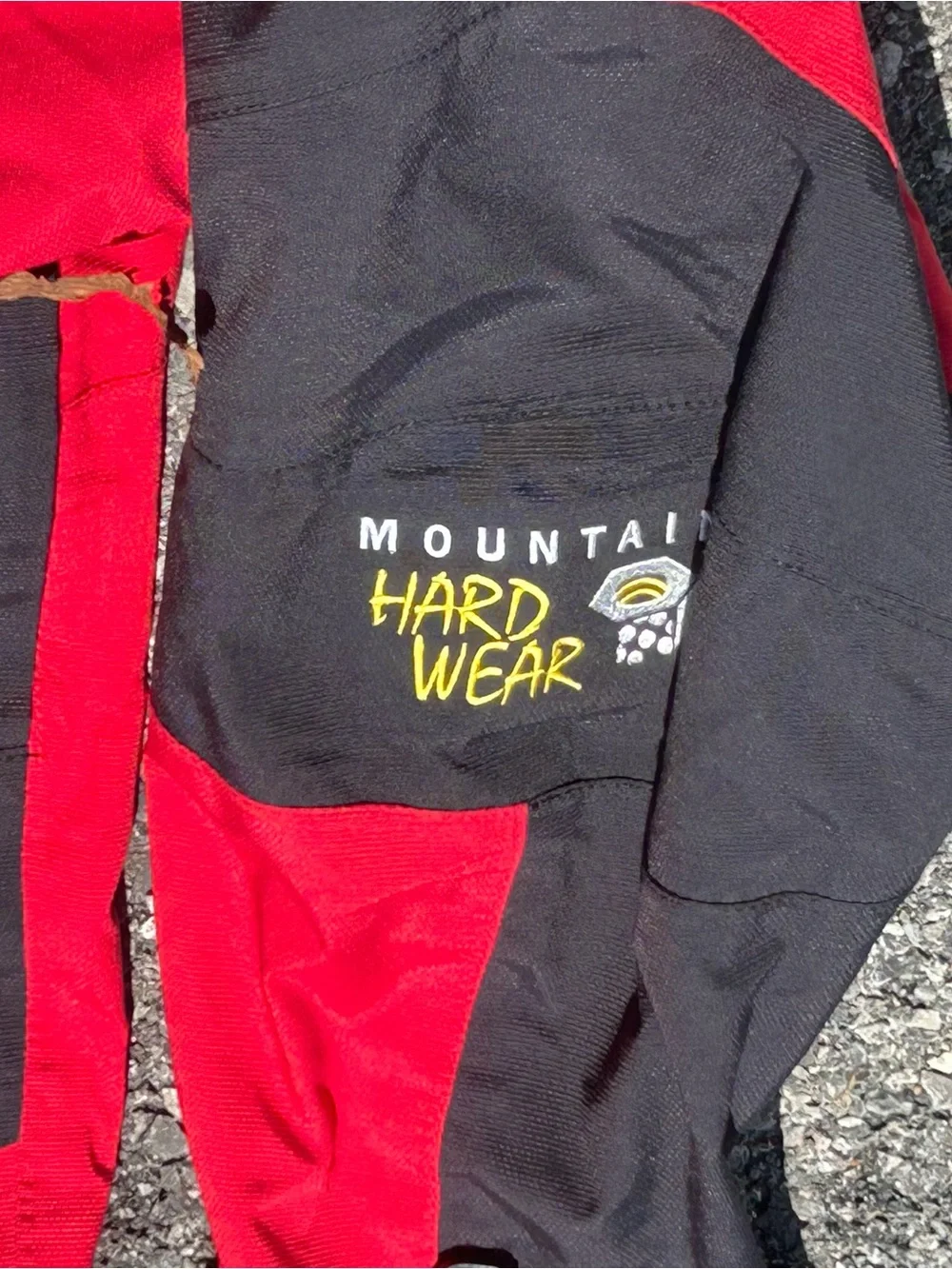 Mountain Hardwear Conduit Waterproof Hooded Ski Shell Jacket Red Black Mens XL